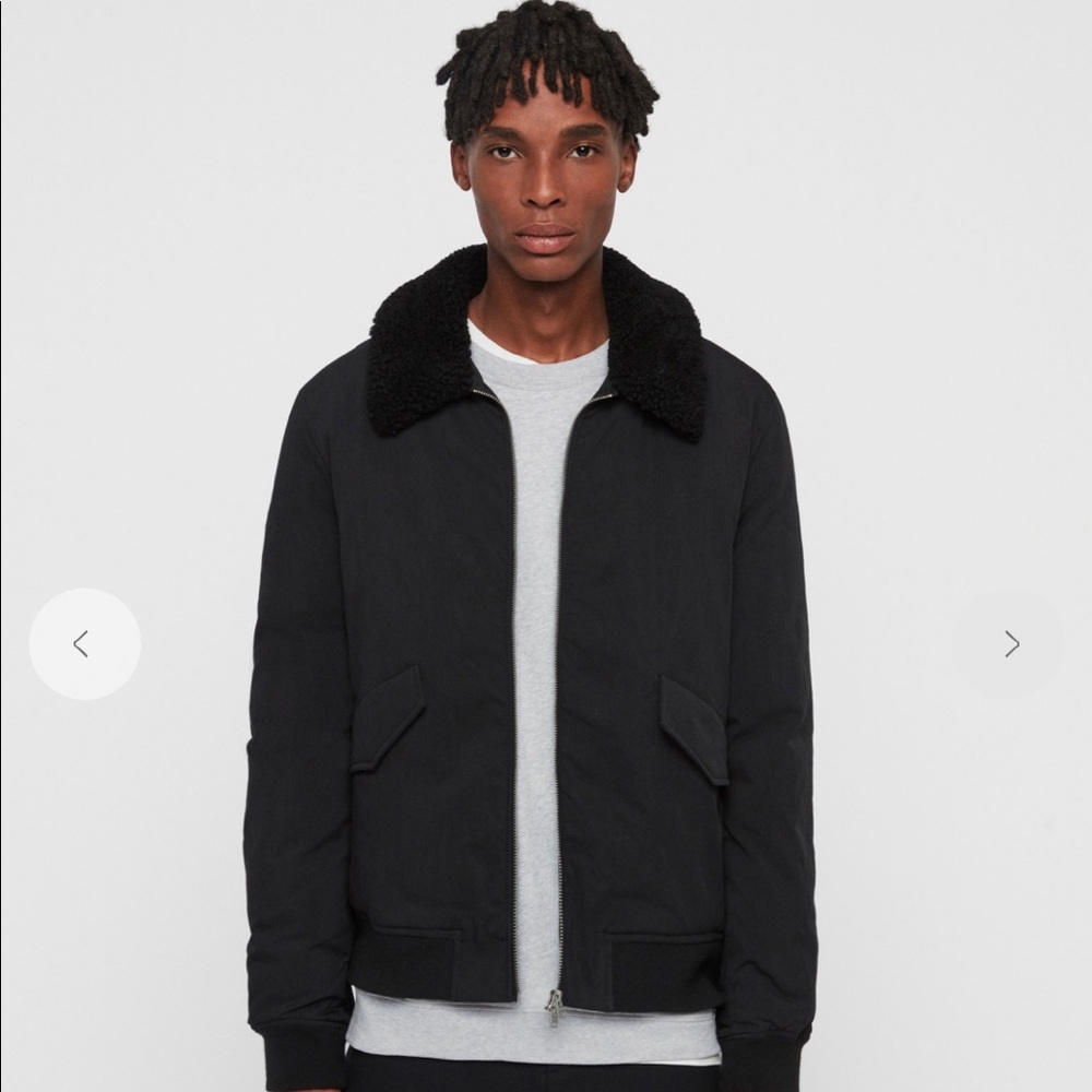 ALL SAINTS JACKET, new with tag, black men's bomber puffer jacket